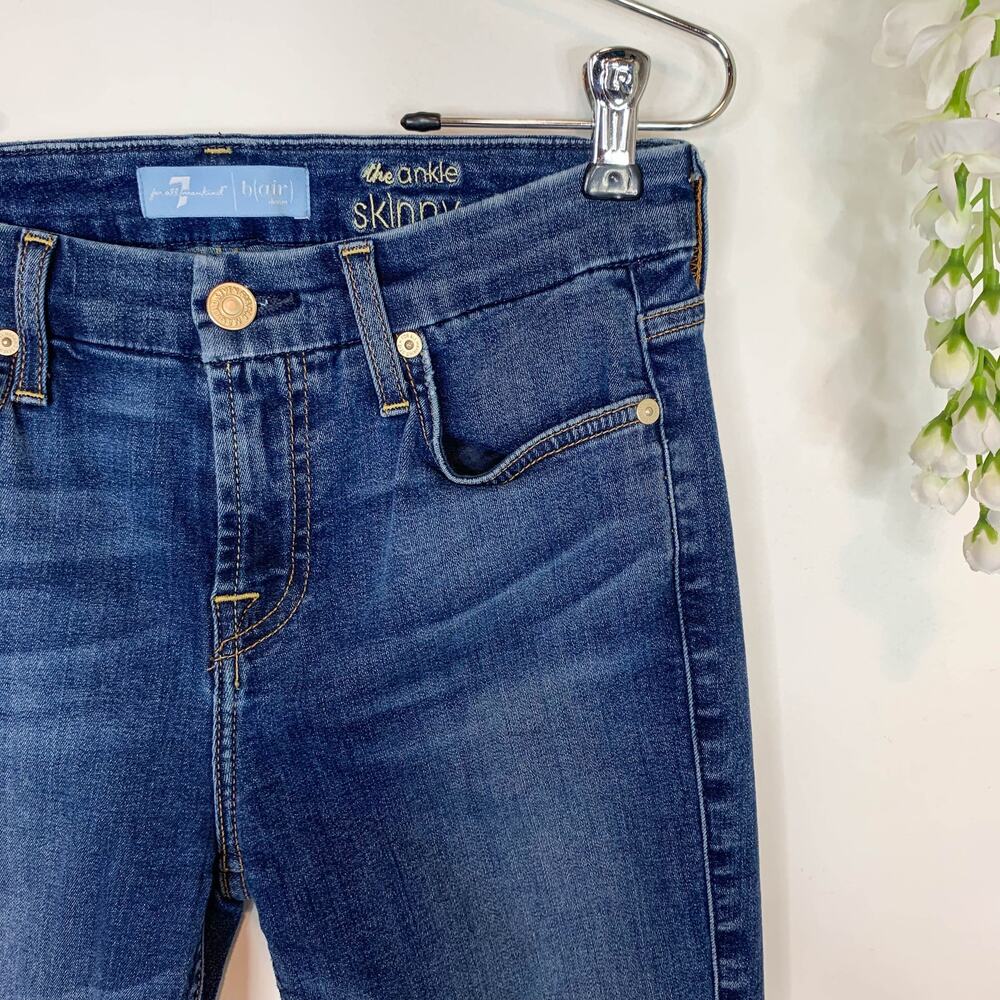 7FAM 7 FOR ALL MANKIND B(air) Denim The Ankle Skinny jean cropped 2833 - Picture 4 of 9